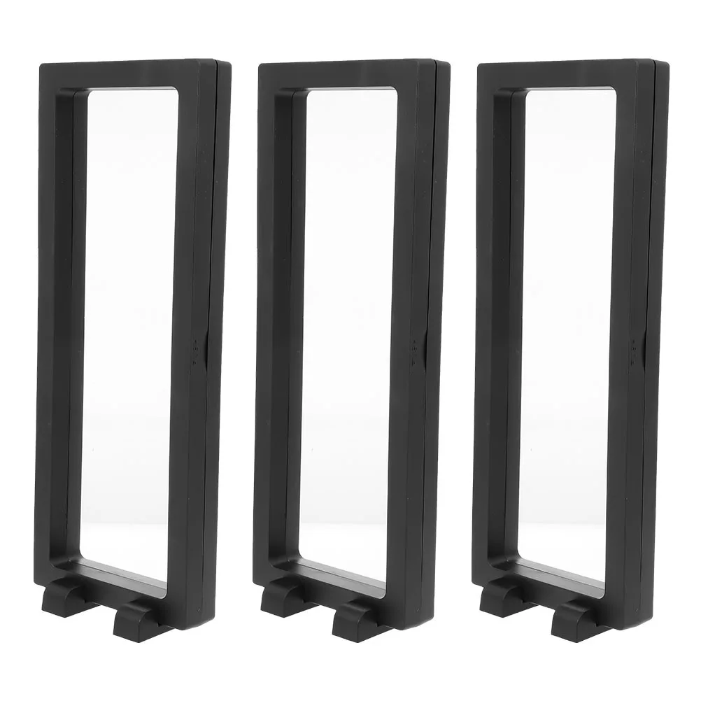 3 set 3D Cases Transparent Jewelry Organizer Ring Earring Storage Stand Dust-Proof Acrylic Display Box For