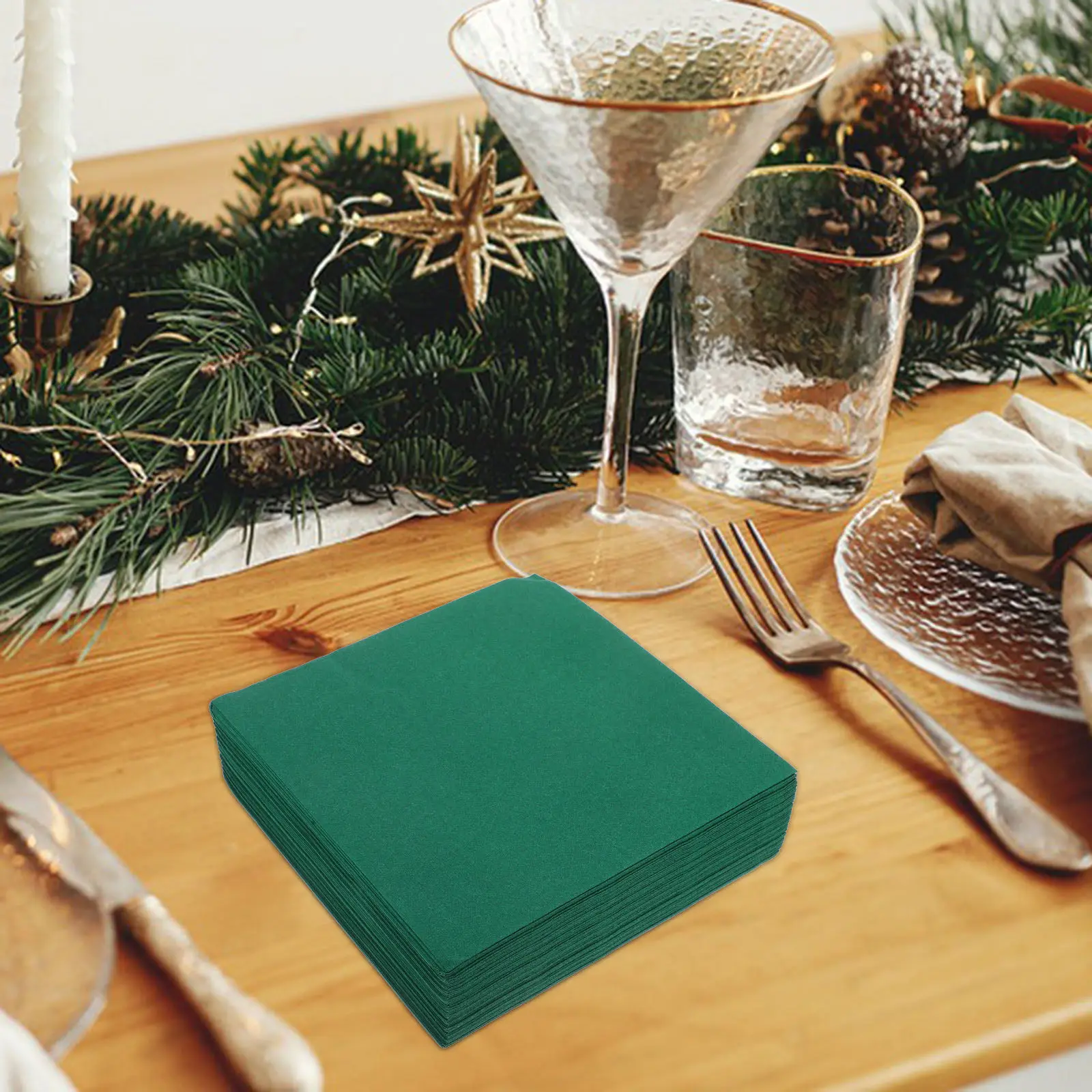 50Pcs Luxe Disposable Napkins Made from Long-Fiber Coniferous Wood Pulp for Weddings Parties Restaurants Christmas Burgundy