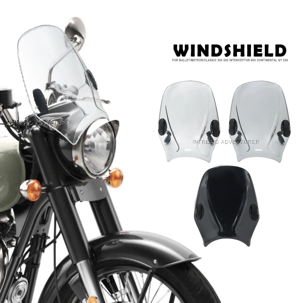 New For Bullet/Meteor/Classic 350 500 Interceptor 650 Continental GT 535 Motorcycle Windshield Visor Windscreen Wind Deflector