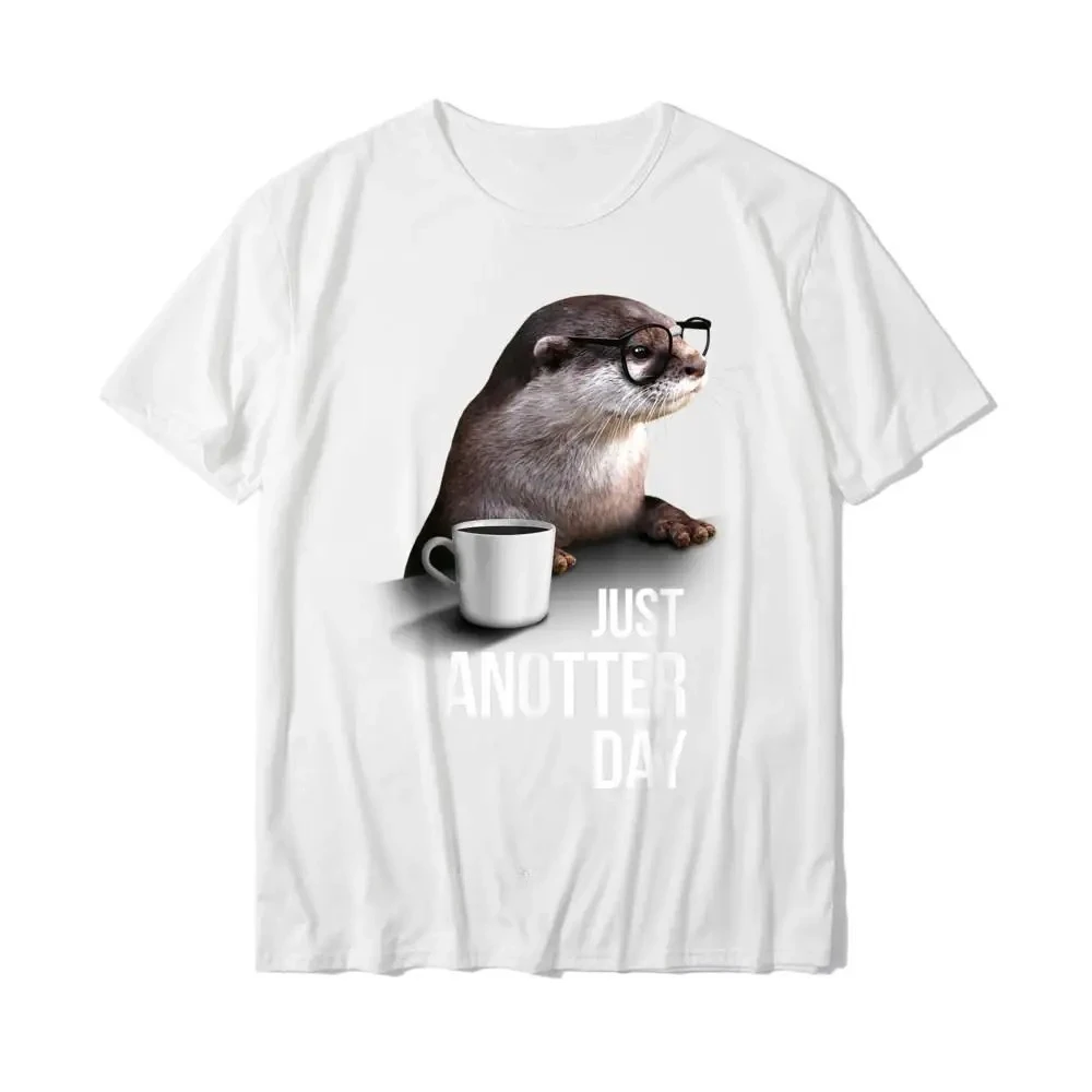 2024 Funny Otter T-Shirt - Just Anotter Day for Otter Lover Funky Men\'s T Shirts Cotton Tops T-Shirts Casual Loose Men Tee