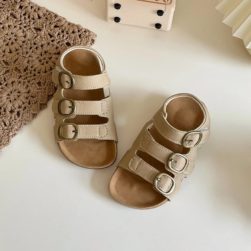 2024 estate nuovi sandali per bambini per ragazze ragazzi moda stile coreano confortevole morbido Casual Versatile scarpe da spiaggia retrò