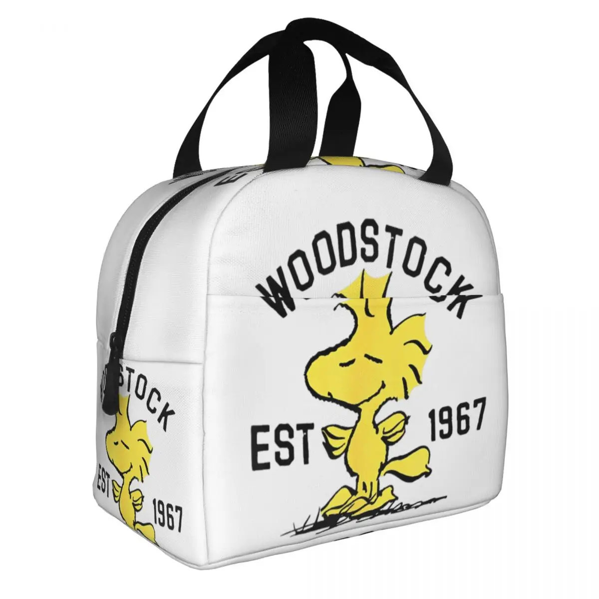 Desenhos animados isolados Lunch Bag, Snoopy Woodstock, Recipiente à prova de vazamentos, Saco térmico, Tote Lunch Box, Piquenique Food Bag, Trabalho