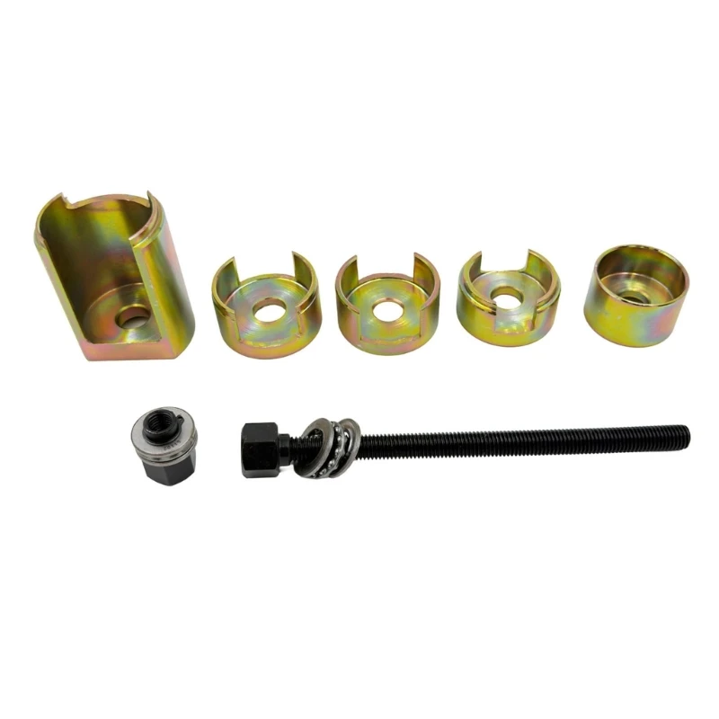Suspension Bushing Press Service Kit, Manual Rod Press with Receiving Cup and Four Press Components for Garage Maintenance and R