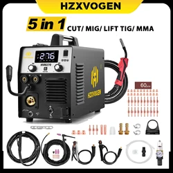 Hzxvogen 5 In 1 Plasma Cutter Welders Digital Screen 220V Cut/MMA/Gas/Non-gas Mig/Lift TIG Inverter Welding Machine 1/5 Kg Wire