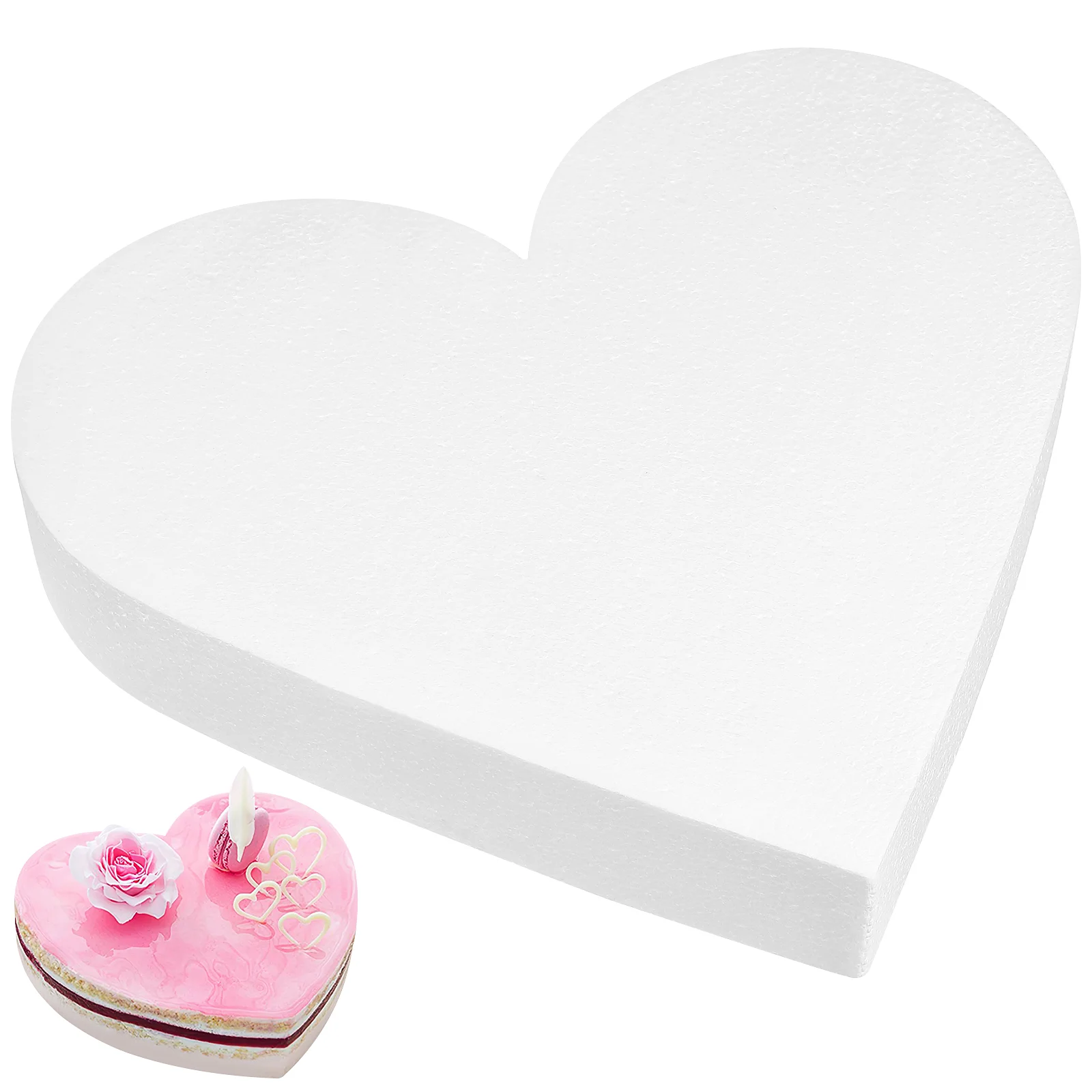 

Bouquet Heart Shaped Cake Model Velvet Baking Models White Practicing Fake Baby