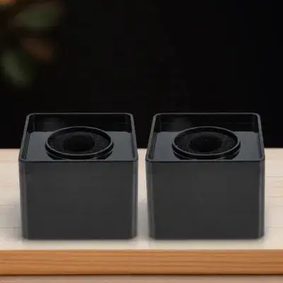 

2pcs Portable Square Cube Microphone Flags Black Durable Abs Compact For Professional Interview Mic Creative Microphone Mark Mic