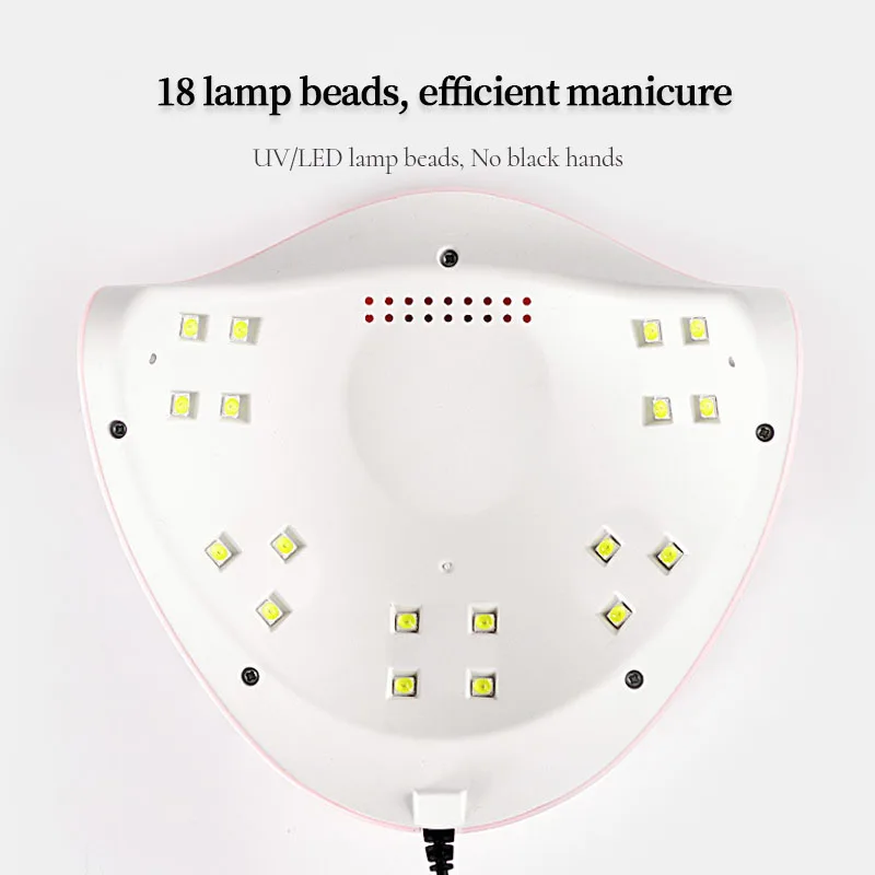 Professional Nail Dryer Machine USB Cable Home Use Nail Lamp For Drying Curing Nails Varnish with 18pcs Beads UV LED Lamp