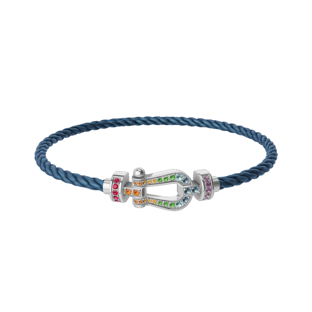 

Высококачественный классический браслет в форме копыта, средний размер (20 мм), с цветными бриллиантами, коллекция 2026 года