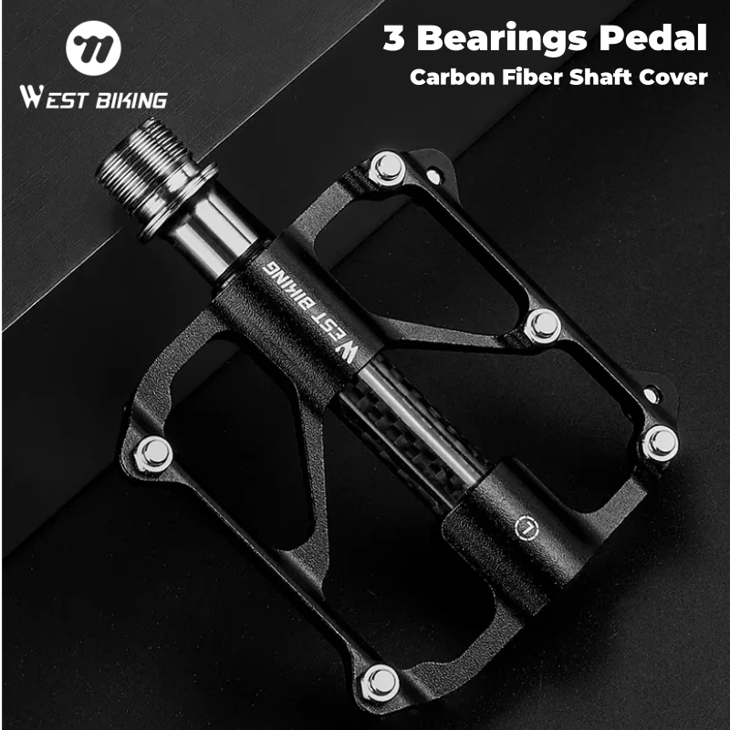 

WEST BIKING Bike Pedals Ultralight 3 Bearing Bicycle Pedal Titanium/CR-MO Axle Mtb Pedals Road Racing Cycling Bike Accessories