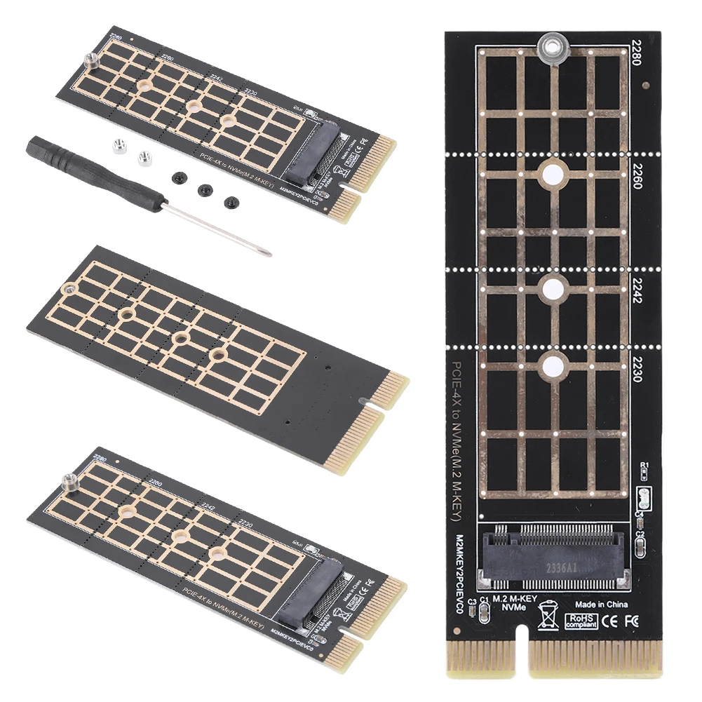 PCI-E 3.0 X4 To NVME M.2 M Key Adapter Card 32Gbps NVMe SSD Adaptor PCI-E 3.0 X4 To NVMe M.2 Adapter for 2230-2280 Size SSD