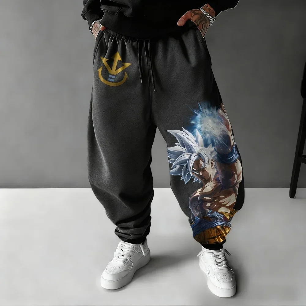 ドラゴンボール 2025 秋冬 コットン スポーツパンツ 悟空 アニメプリント メンズ 新作 ルーズ カジュアル トレンド ヒップホップ プラスサイズ スウェットパンツ