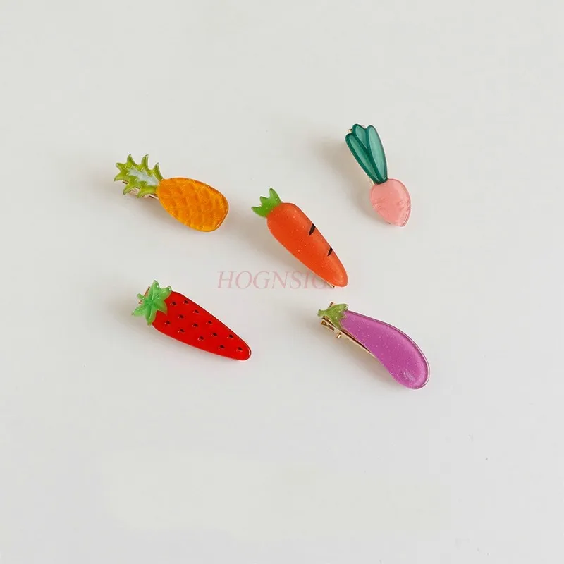 

Cute girl hair accessories, hair clip with bangs and fruit clip, children's top clip, small fresh clip