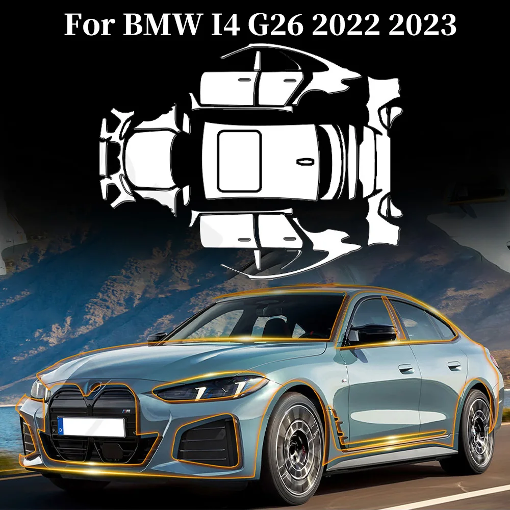 

For BMW I4 G26 2022 2023 Anti-scratch TPU Paint Protection Film Car Body Clear Bra Pre-cut PPF Resistant Invisible Repairable