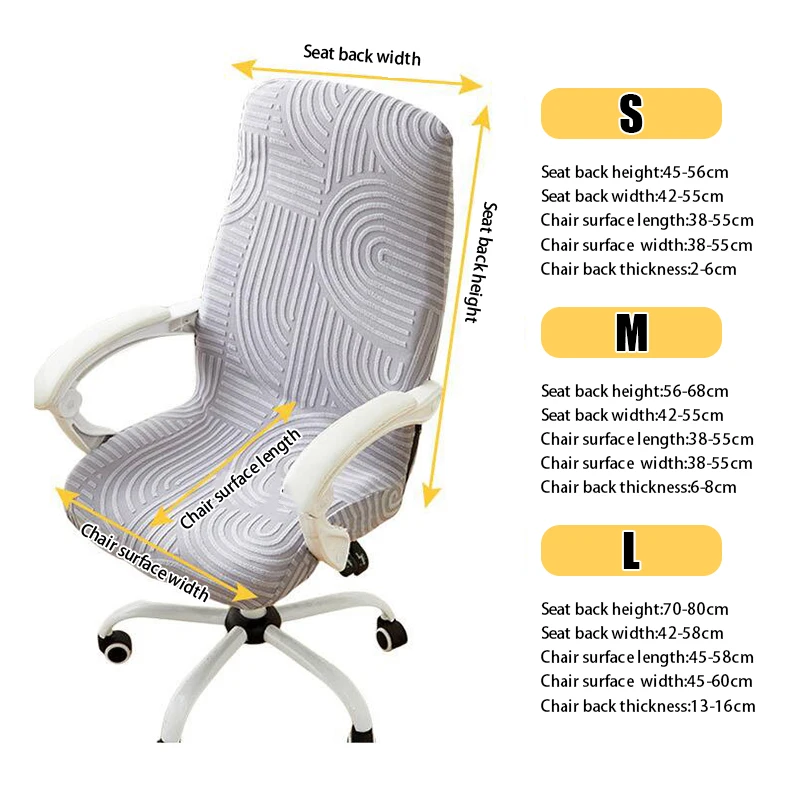 Geometry Printed Computer Chair Cover Elastic Office Chair Covers Non-Slip Rotating Seat Case Universal Armrest Chair Protector