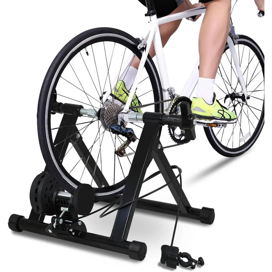 Bike Stand Bike Trainer Stand for Indoor Riding Stationary Exercise for Road Mountain Bikes with 5 Variable Speed Level
