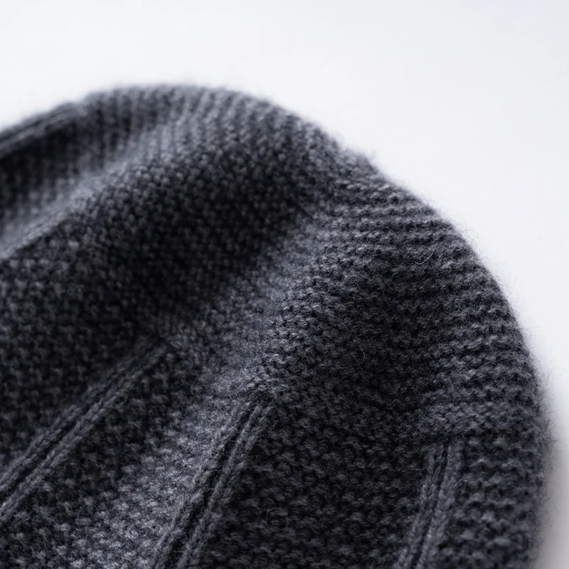 100% Cashmere Cable Knit Bucket Hat Women Winter Warm Ear Protection Contrast Edge Fisherman Cap Soft Bell Beanie Bonnet