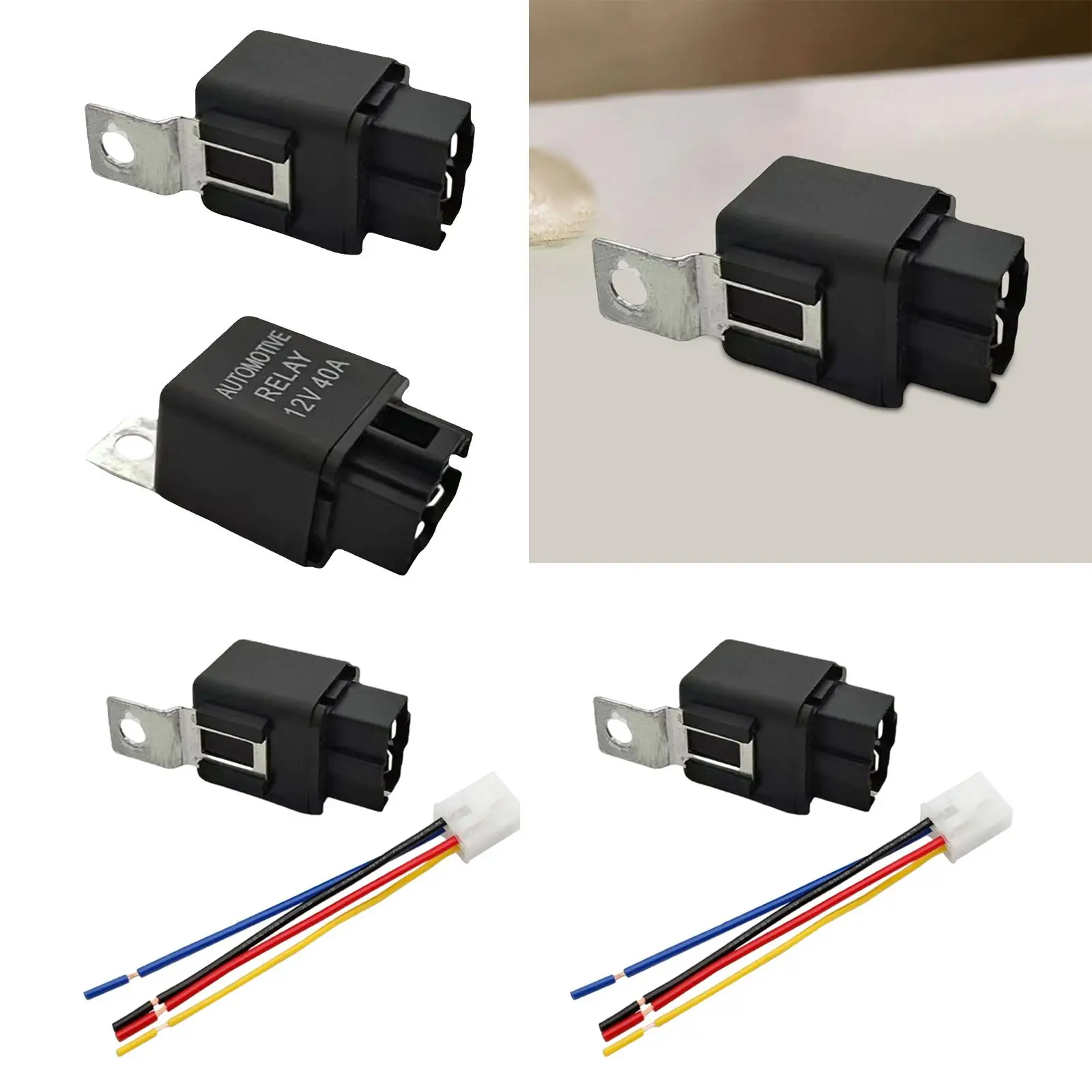 Automotive Relay 40A Replaces 4 Terminal Accessories Durable Car Relay Universal Easy to Install for Vehicles Motorcycle