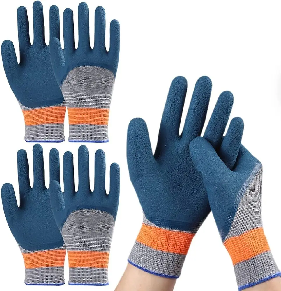 1/2 pares de guantes de goma para neumáticos para hombre, guantes de trabajo antideslizantes resistentes al desgaste, guantes de protección para taller de reparación de automóviles, guantes de protección laboral