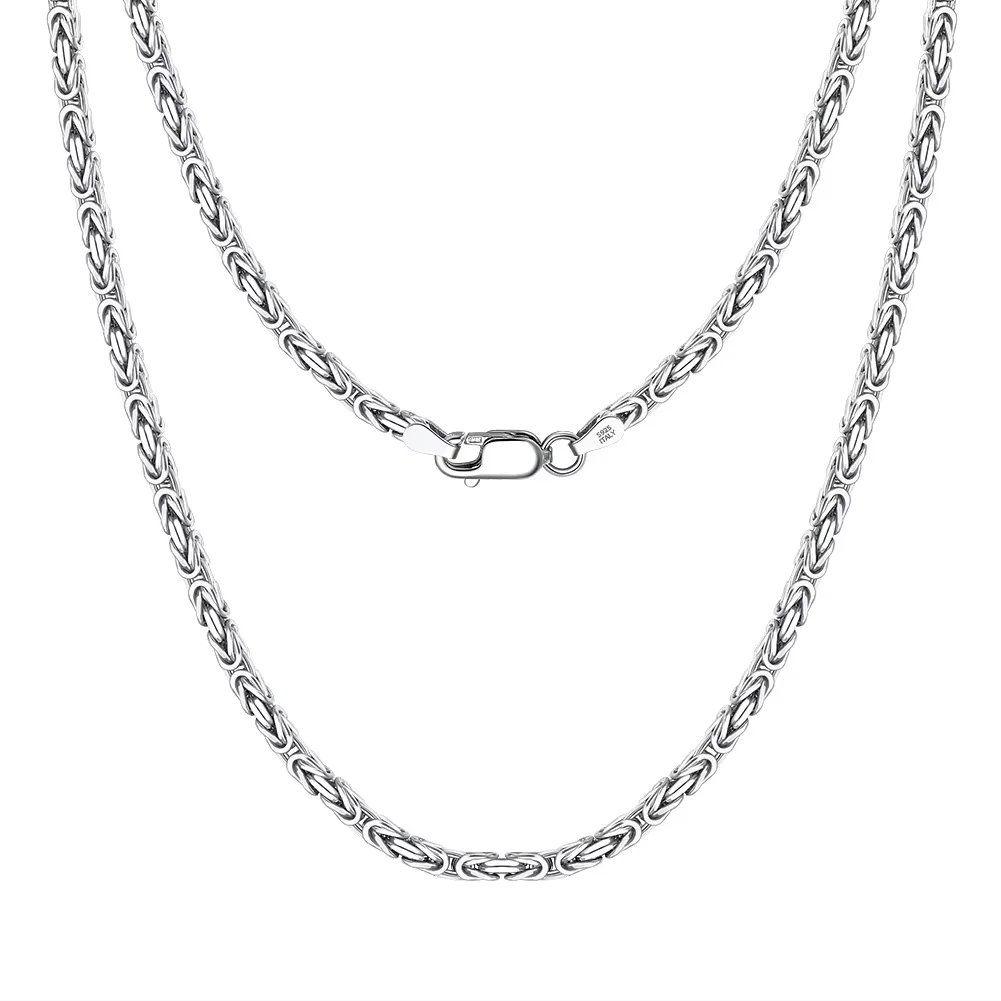 Rinntin 925 Sterling Zilver Italiaanse 2.5mm Platte Byzantijnse Ketting voor Vrouwen Vintage Zilveren Sierlijke Sieraden SC79