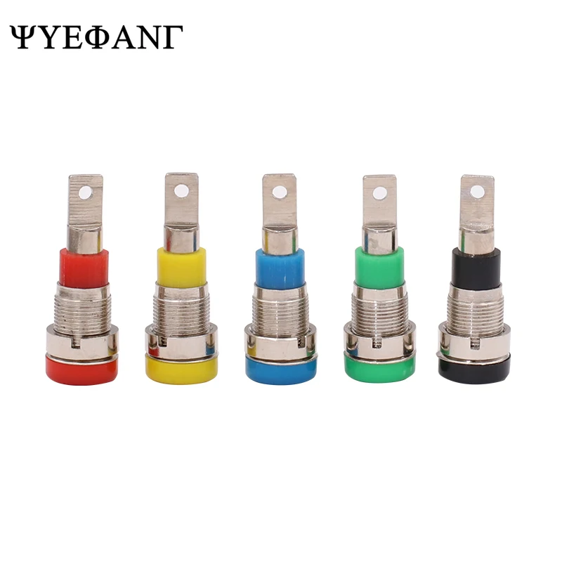 10Pcs 4mm Banana Female Jack Socket Connector Banana Binding Post Panel Mount Adapter