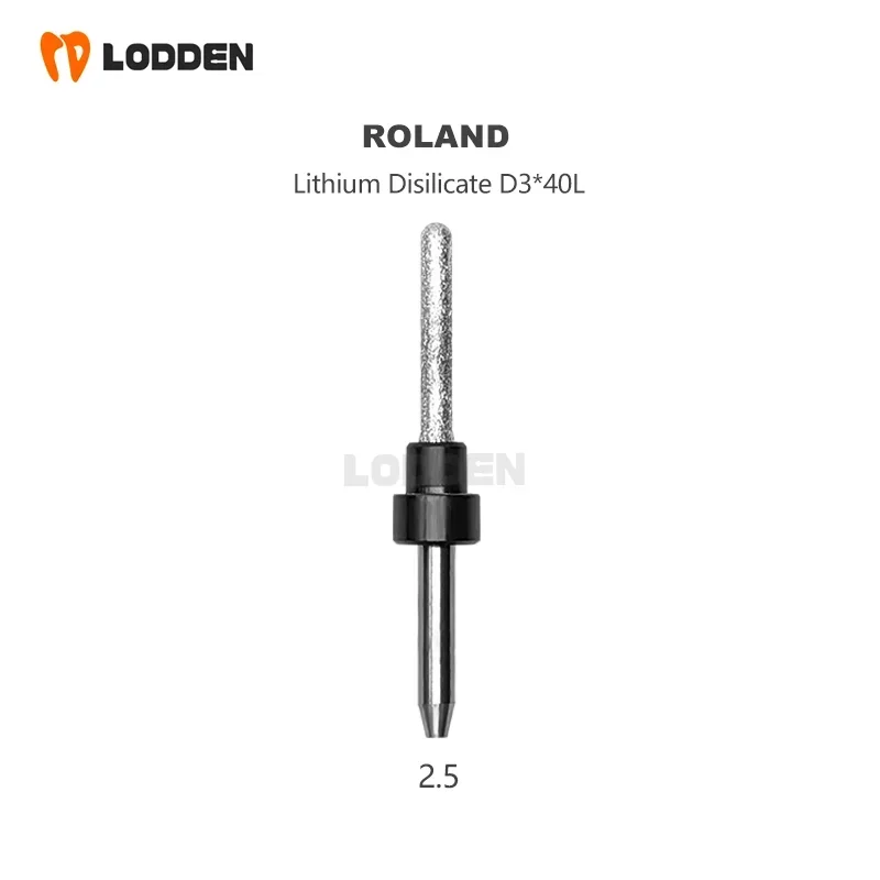 Roland Dental Emax Milling Burs For Dental Lithium Disilicate Grinding Carborundum coating 0.6/1.0/2.5mm Drill L40 Milling Burs