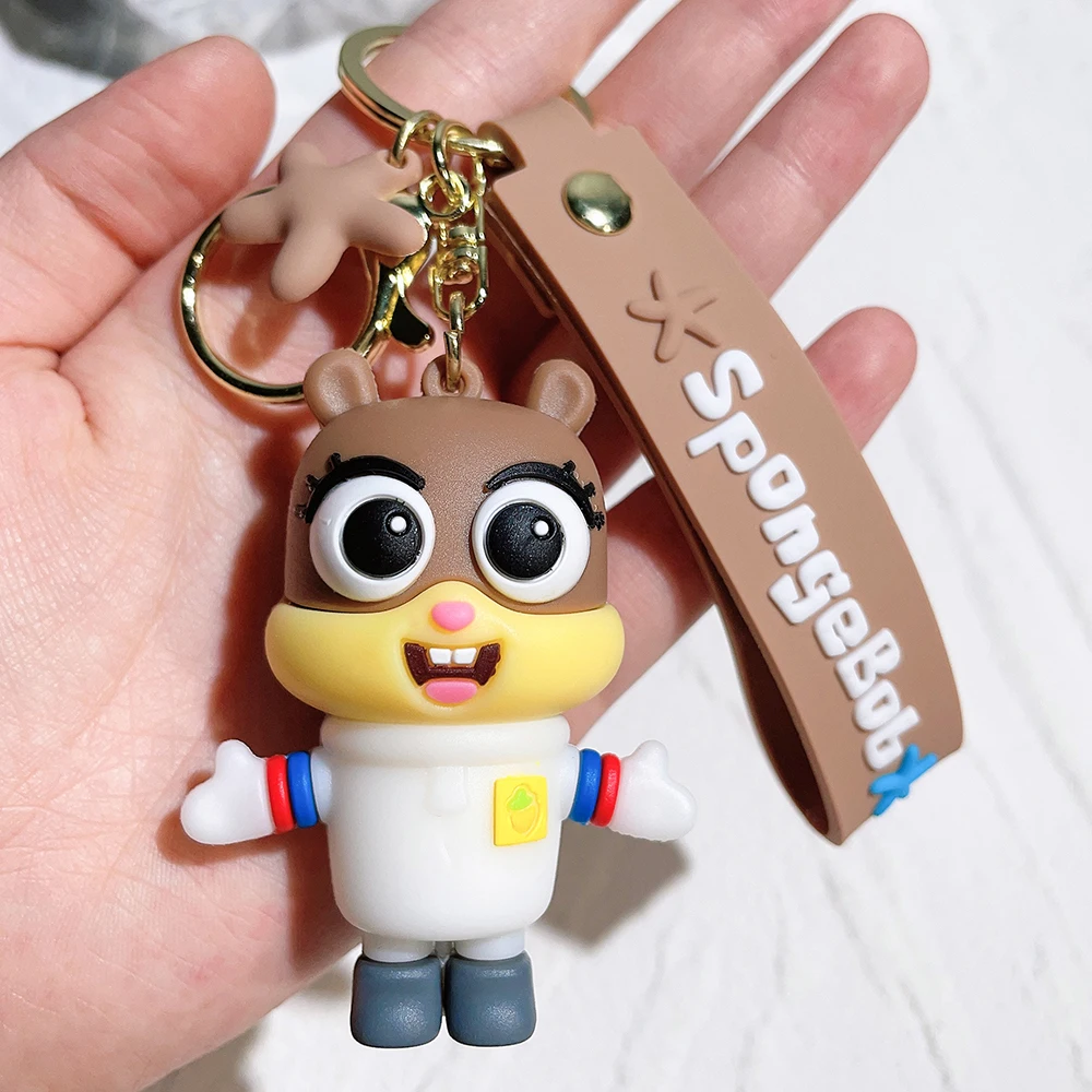 Anime Spongebob Schwammkopf Schlüsselanhänger Patrick Star Krabs Gary Sandy Kawaii Spielzeug Schlüsselanhänger Weihnachtsgeschenk Tasche Geburtstagsgeschenk für Kind