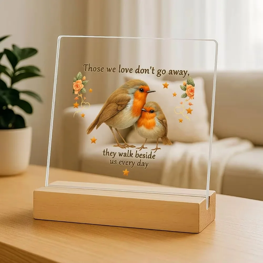 decoracao-de-mesa-em-acrilico-2d-personalizada-nossos-entes-queridos-nunca-nos-deixam-estao-ao-nosso-lado-todos-os-dias-presente-para-decoracao-de-casa-e-escritorio