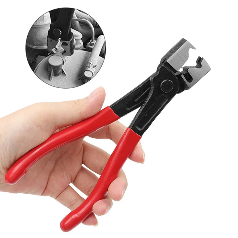 

Hose Clamp Pliers, Heavy Duty Auto Clip Removal Tool for Car AC Repair & Motorcycle, R Type Handheld with Vise Pipe Clamp Kit