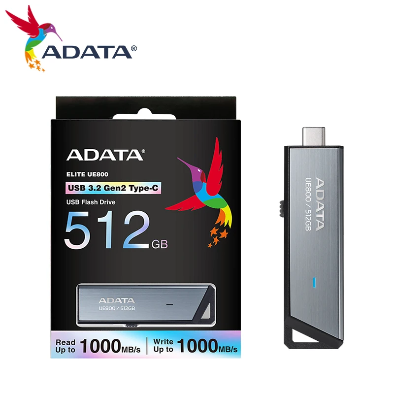 USB-флеш-накопитель ADATA ELITE UE800, USB Type-C, 128/256/512/1000/1 ТБ, до Мб/с
