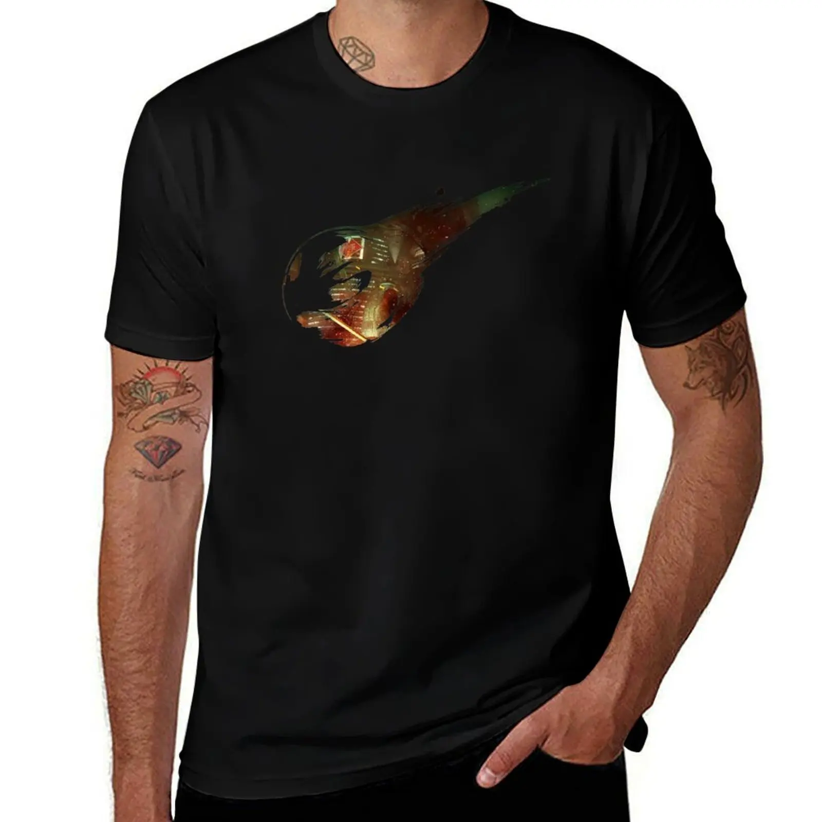 FF VII Meteor T-Shirt Basic Solid Tee for Daily Use T-Shirt