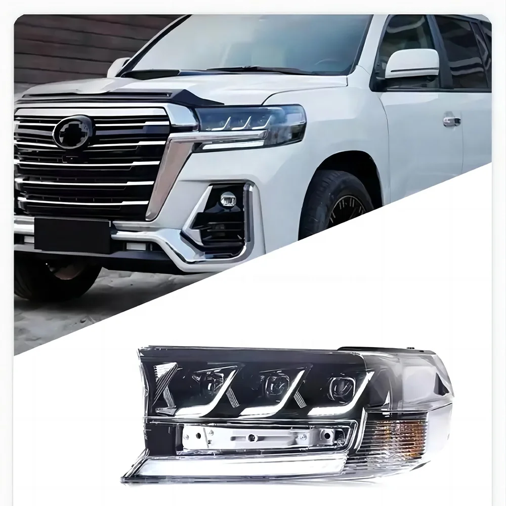 Car Lights Headlights Head Lamp For Toyota LC200 Land Cruiser 2016-2020 Facelift New Headlights With 3 lens led headlights