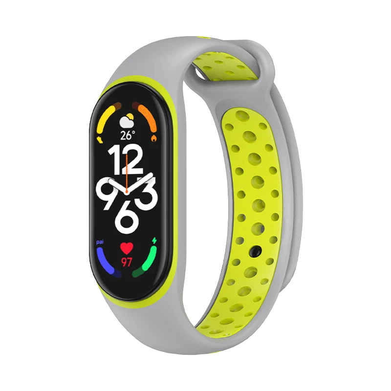 Breathable strap For Xiaomi Mi band 7 6 5 4 Sport Bracelet watch Silicone wrist strap For mi band 3 4 5 bracelet Miband 4 Strap