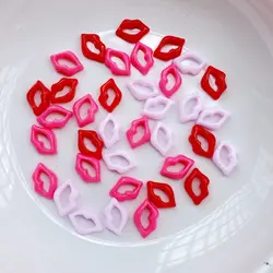 100Pcs New Cute Resin 6*9mm Mini Lip Series Flat Back Manicure Parts Embellishments For Hair Bows Accessories