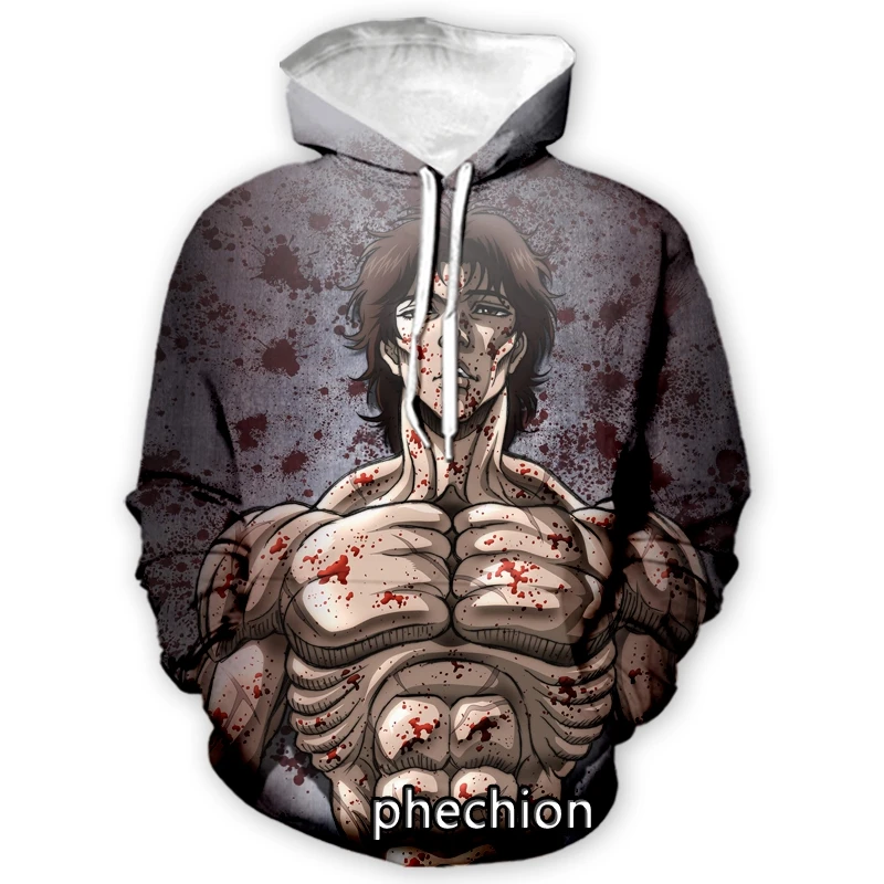 Phechion neue Männer/Frauen Hanma Baki 3D-Druck Kleidung Langarm Mode Sweatshirt Hoodies Sport Freizeit hose z135