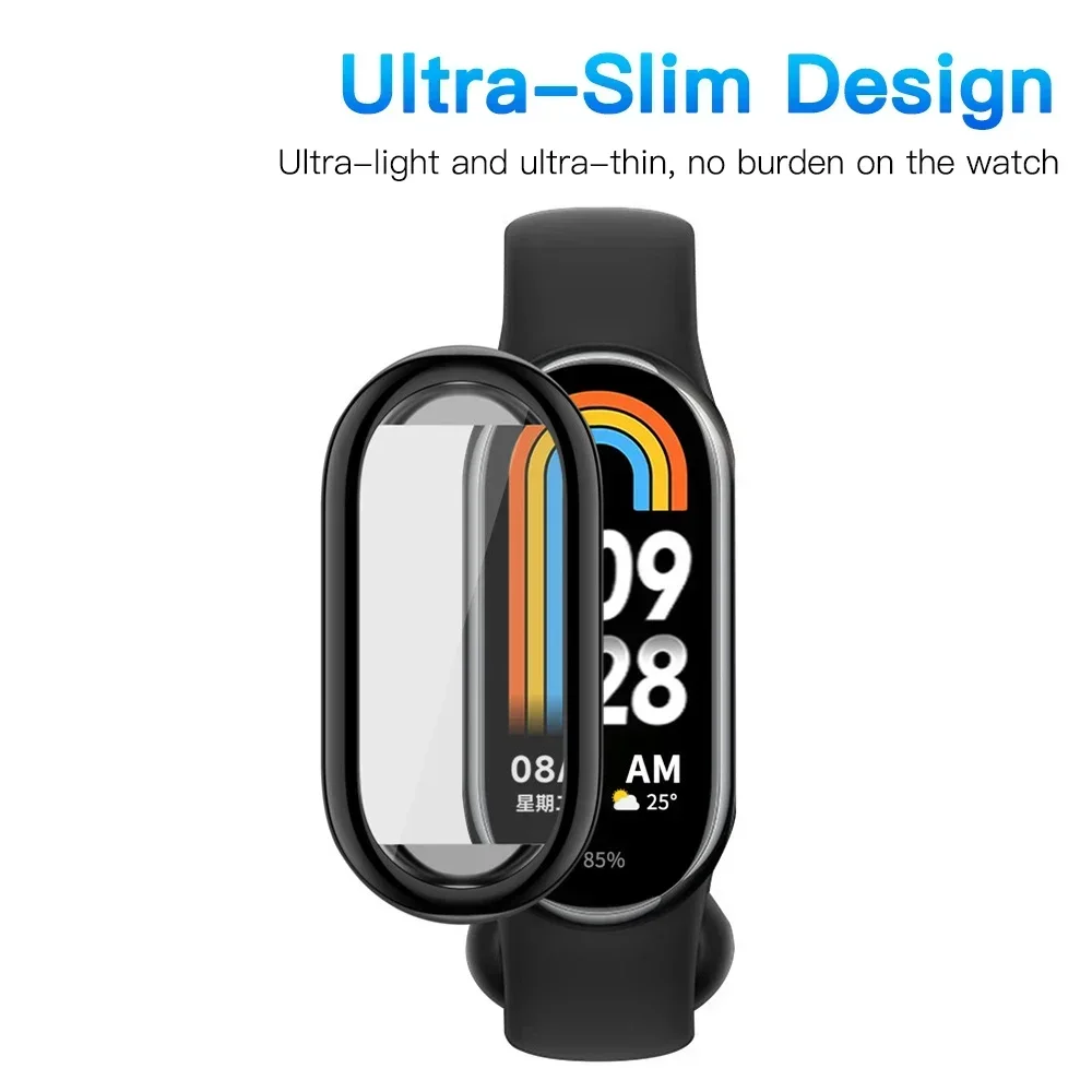 Soft TPU Case for Xiaomi Mi Band 9 8 Watchband Silicone Screen Protector Frame Bumper for Xiaomi Mi