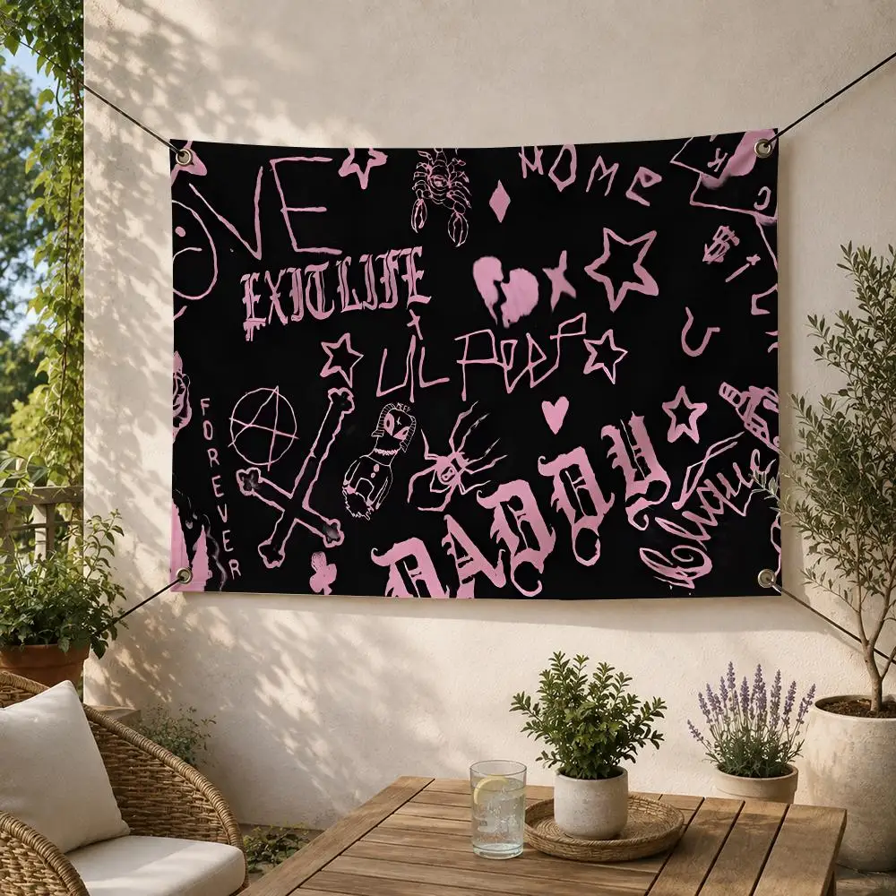 Lil Peep Emo Rap Artist Flags Decorative Flag Banner for Outdoor Garden Yard Camping Party Home Wall Hanging Decor