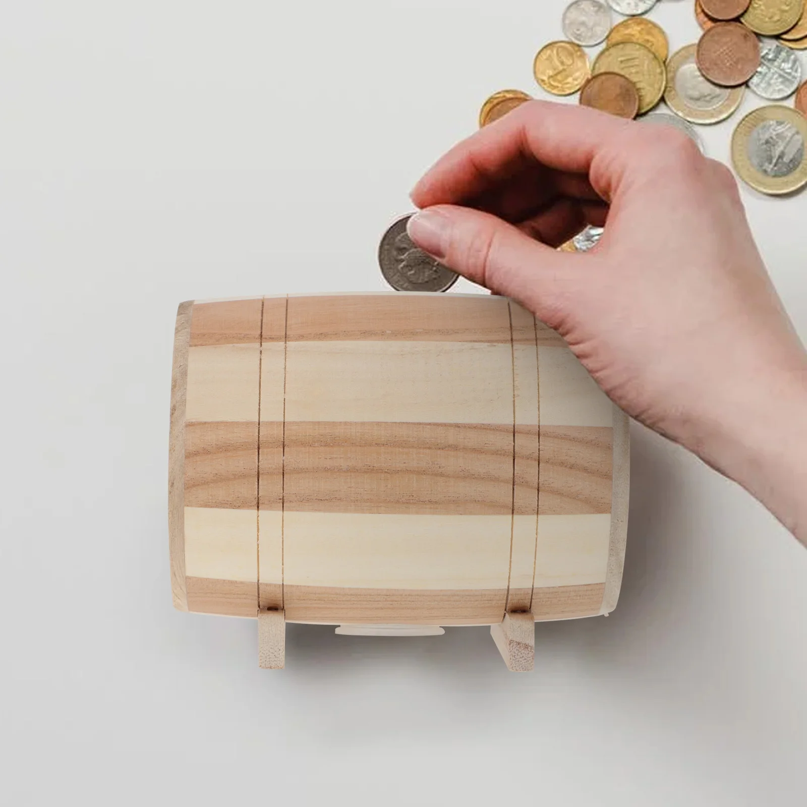 Pot d'épargne en bois fabriqué à la main pour enfants et usage domestique, boîte à monnaie Unique pour bureau, Table basse, décoration, banque d'argent, cadeau