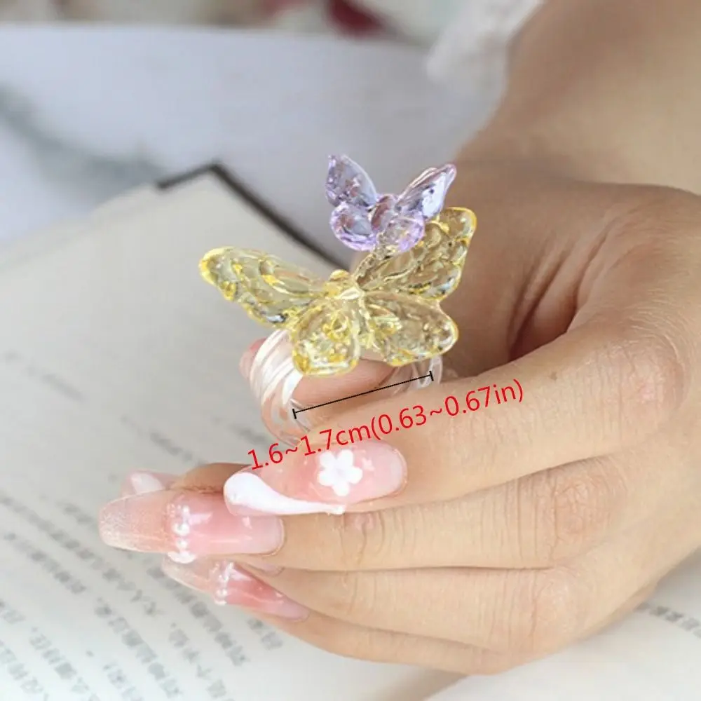 اليدوية الصقيل فراشة خاتم الزجاج الحرف الرائعة الملونة زهرة خاتم خمر مجوهرات التنين الصيني الدائري