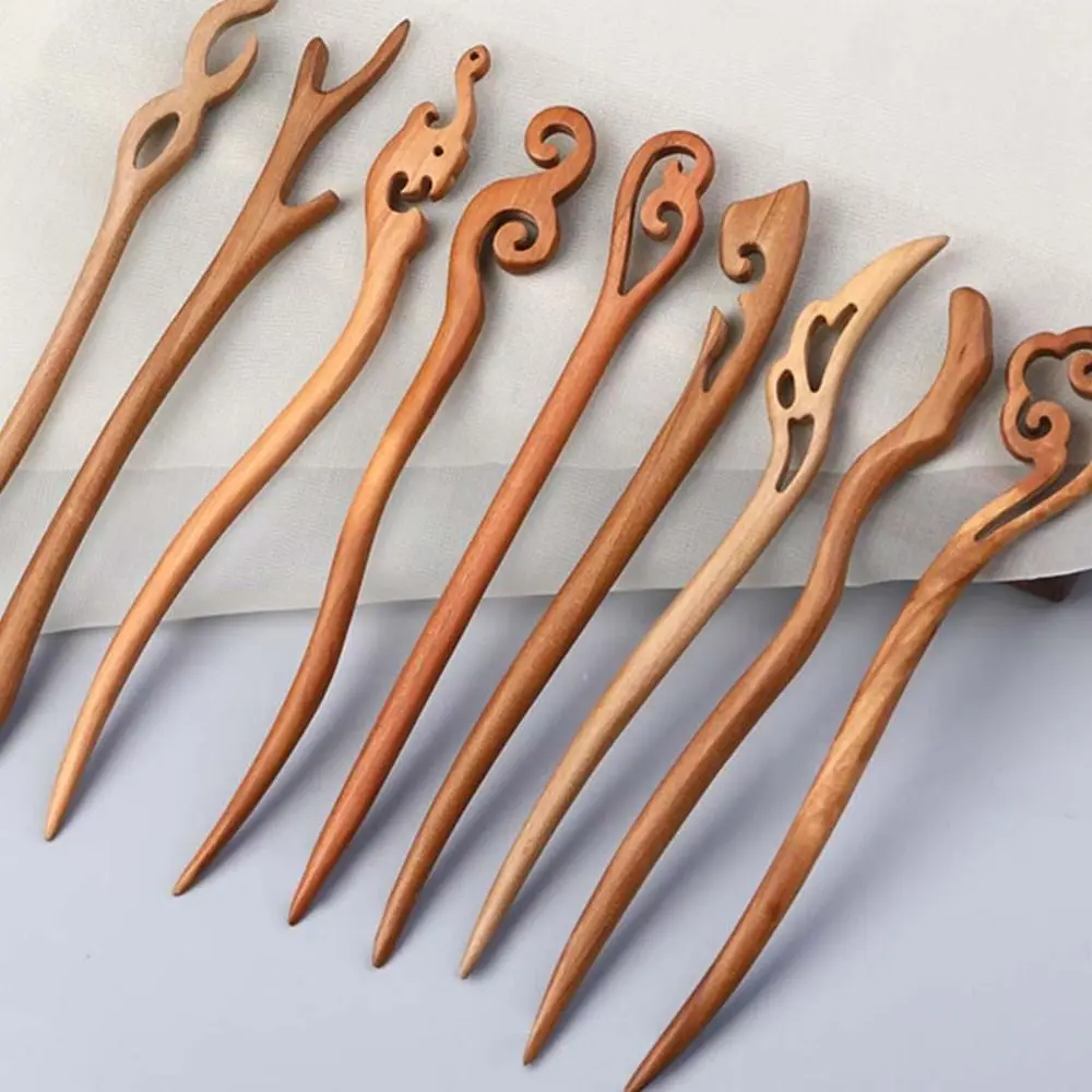 

Tassel Wooden Hair Stick Ethnic Style Chinese Style Hanfu Hairpin Hanfu Headwear Hair Sticks for Buns Cheongsam Accessories