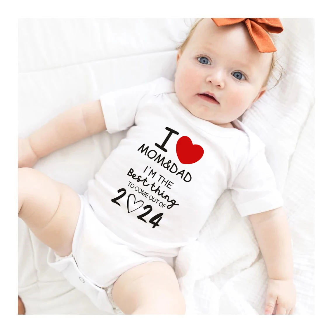 I'm The Best Thing 2024 Newborn Baby Rompers Cute I Love Mom and Dad Infant Bodysuits Short/Long Sleeve Boys Girls Clothes