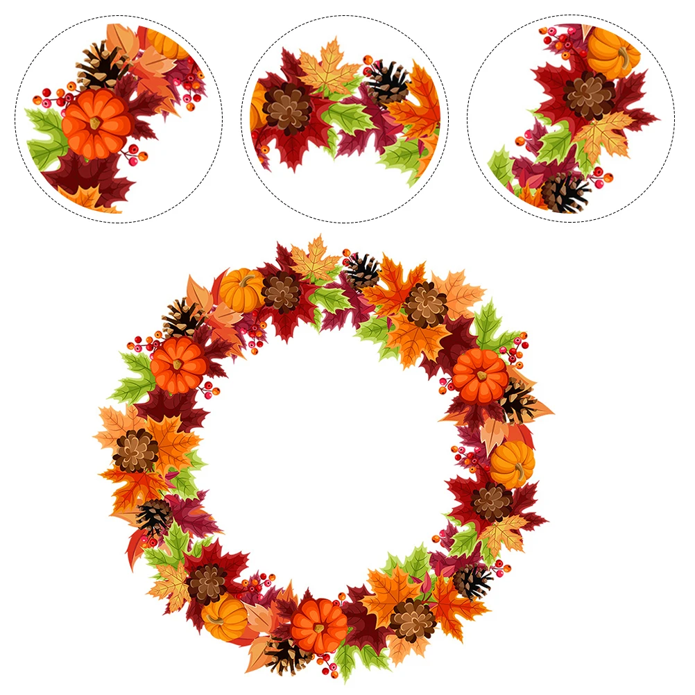 

3 pcs Waterproof Self-Adhesive Window Stickers Thanksgiving Theme Autumn Harvest Decals Creative Decoration For Glass Mirrors