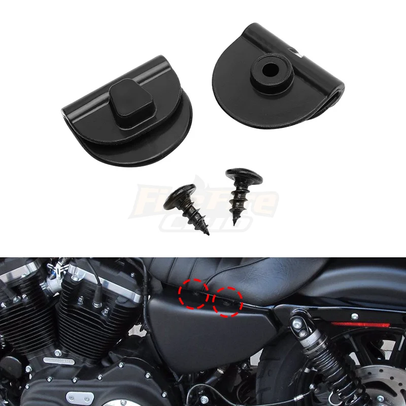 Clips de cubierta de batería lateral negra para motocicleta, abrazadera de montaje derecha izquierda para Harley Sportster XL883 XL1200 2004-2018 X48 72 2010-2022