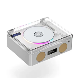 Multi-functional Retro CD Player Wireless Bluetooth Speaker FM Radio Music Player with Remote Control Colorful Atmosphere Light