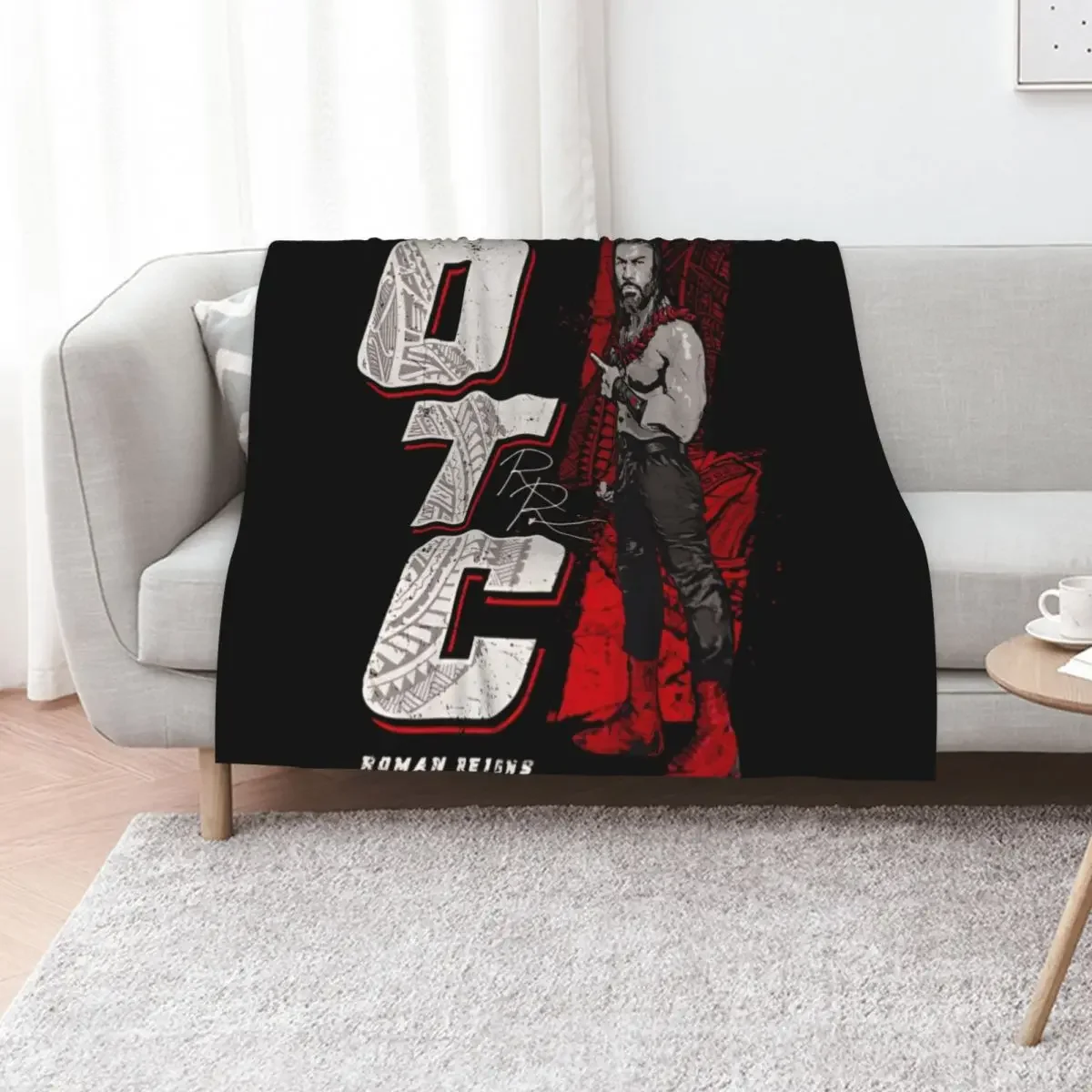 

Roman Reigns OTC Throw Blanket Soft Beds Flannel Fabric heavy to sleep Cute Blankets