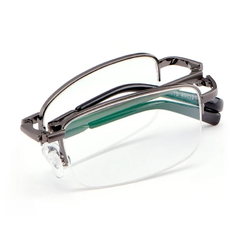 Gafas de lectura plegables de Metal para hombre, prescripción de astigmatismo para hipermetropía, grado de negocios, personalizables, antiluz azul