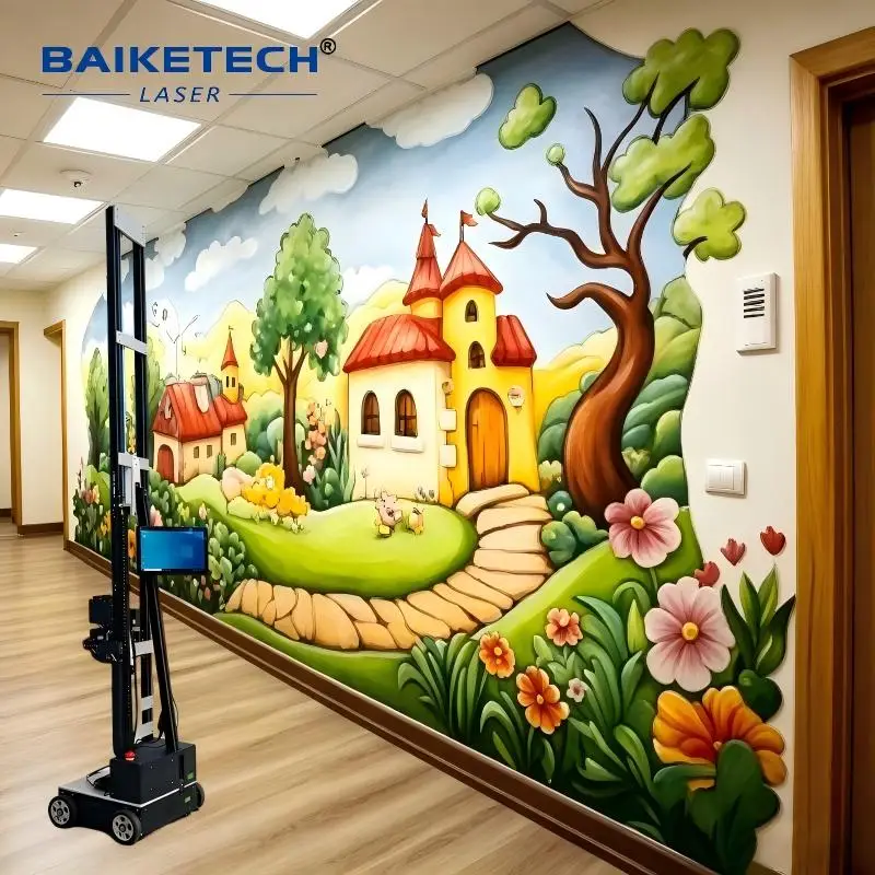 TH-UP200PS Dual DX10 Printhead Wall Printer, 2880dpi Ultra-High Resolution, UV Ink Support for Deep-Color Walls & Multi-Surface