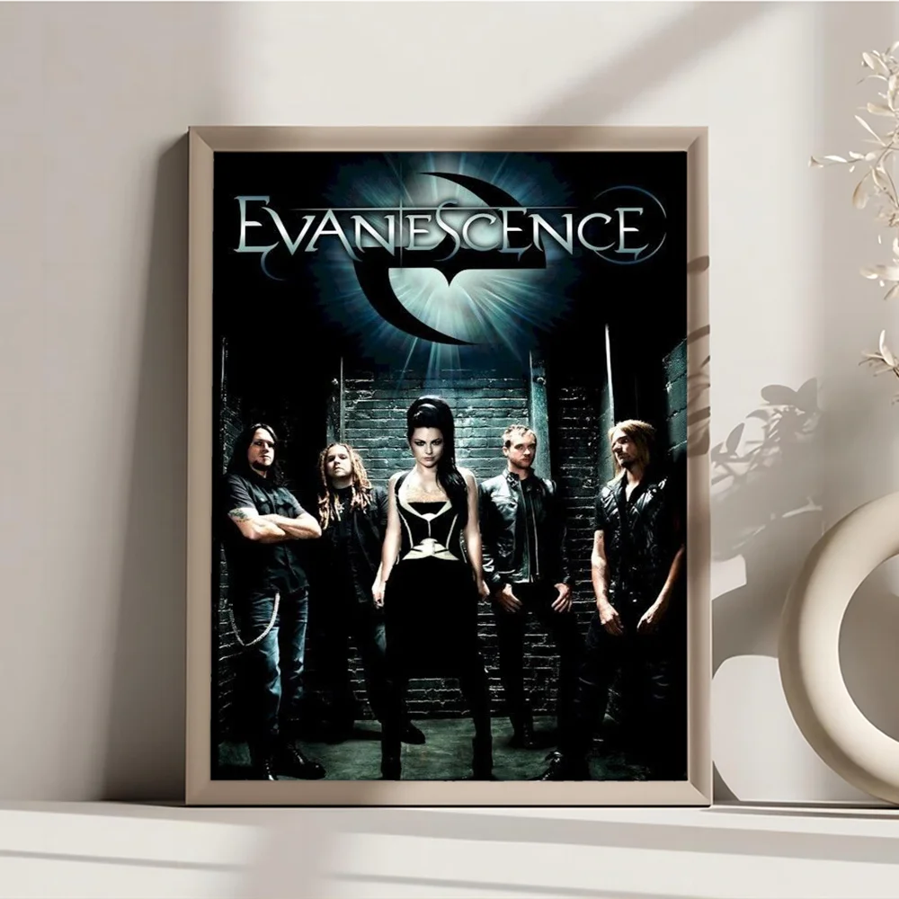 1PC Evanescence Rock Bands Poster Movie Sticky Posters Retro Kraft Paper Sticker DIY Room Bar Cafe Aesthetic Art Wall Painting