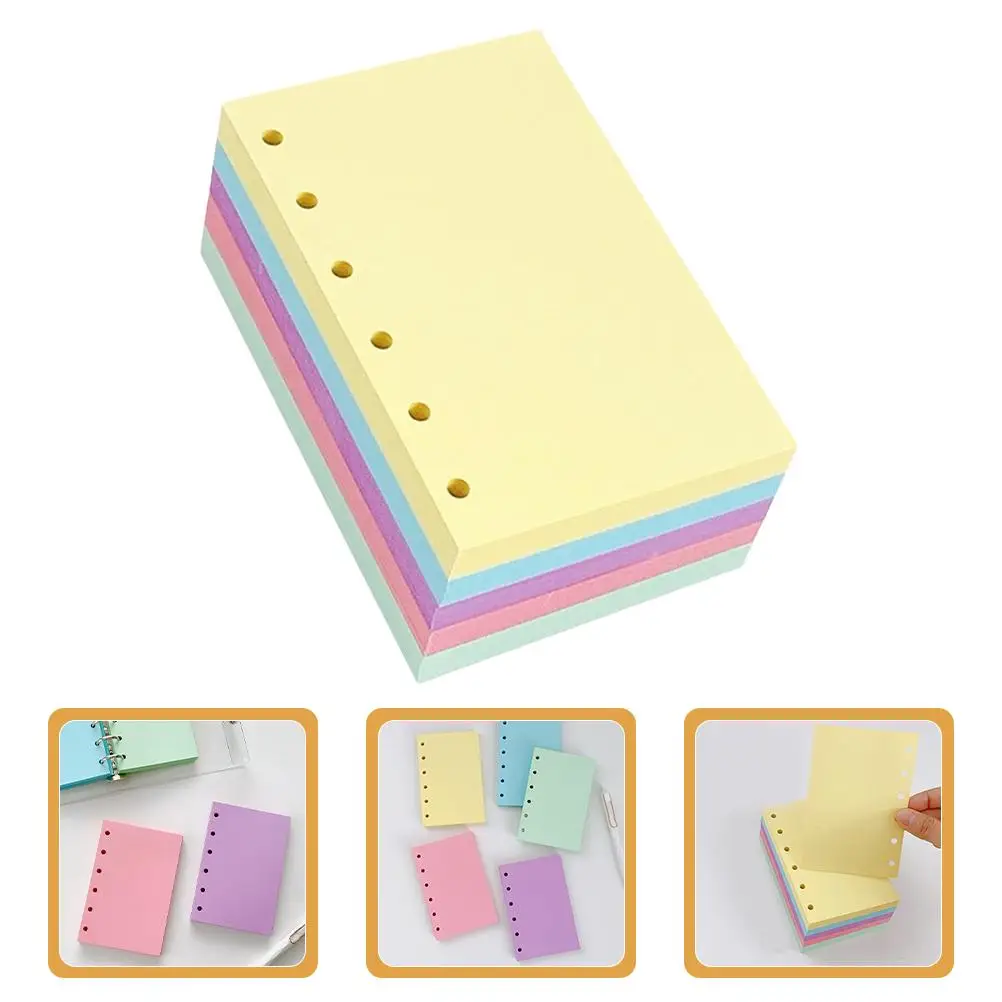 250 Pages Colorful Inner Manual Mini Binder Paper Loose-leaf Notebook Refill Colored