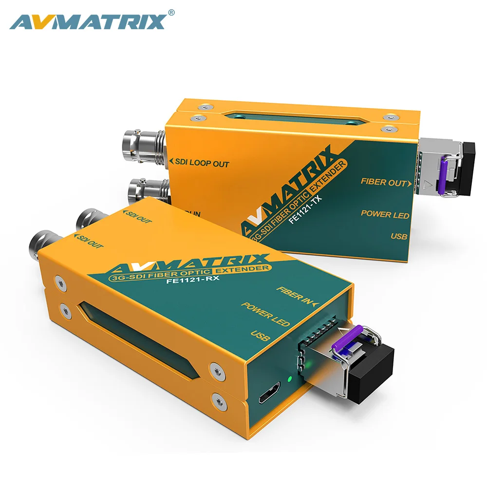 

AVMATRIX Mini 3G-SDI Fiber Optic Extender Video Splitters & Converters For 20KM Transmission