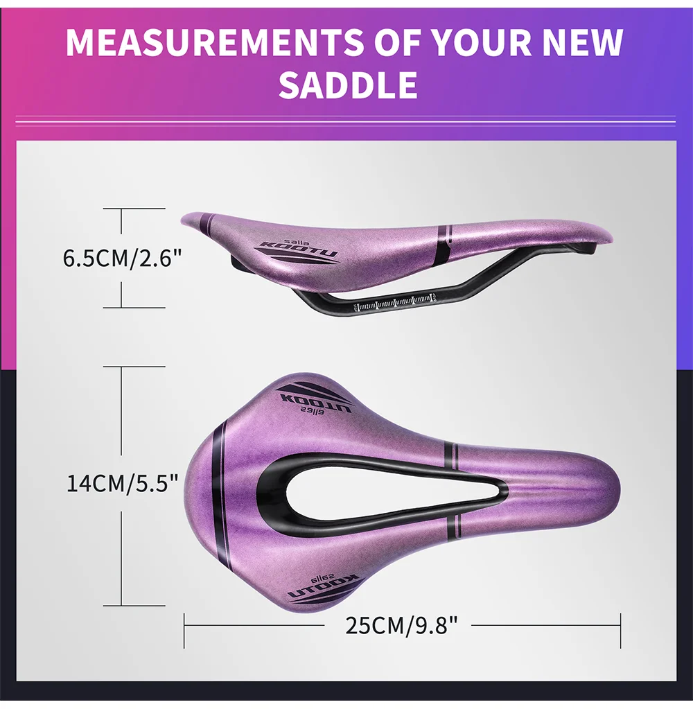 Kootu Carbon Fiber Cushion Ultra Light 152g Bicycle Cushion Universal Bicycle Purple Carbon Fiber Cushion Soft Cushion